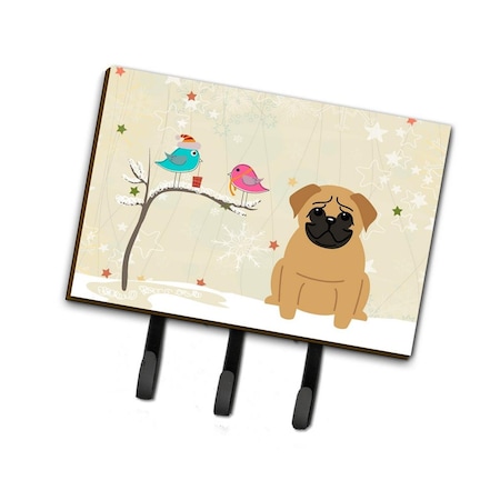 Jensendistributionservices Christmas Presents Between Friends Pug Brown Leash or Key Holder MI1711063
